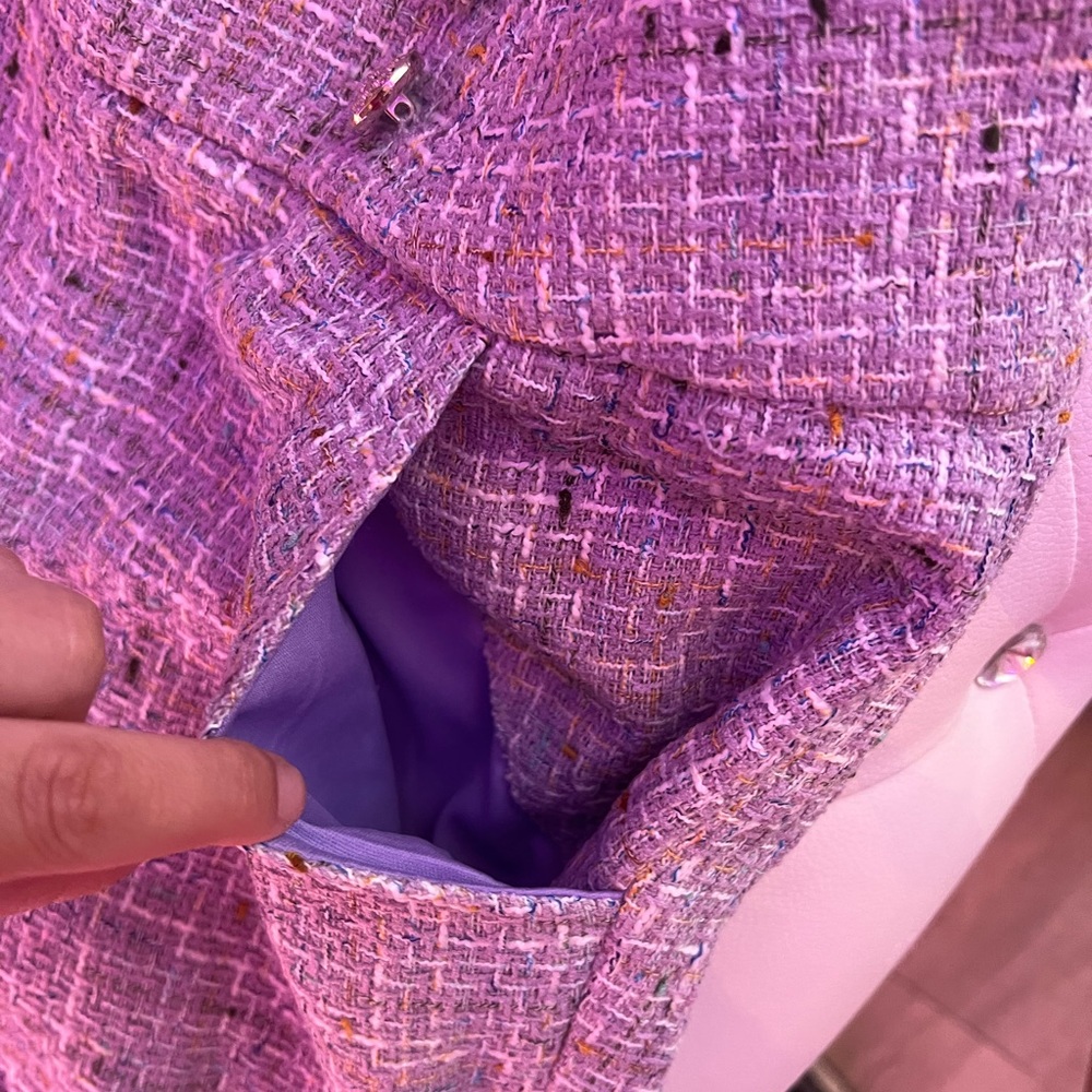 Sugar Thrillz Purple Tweed Corset Top and Skirt Set - Picture 5 of 7